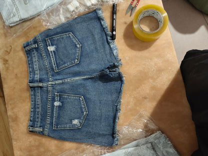 Ingrid Ripped Tassel Denim Shorts