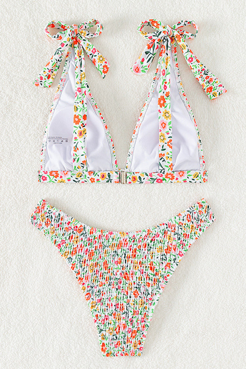 Sportswear Print Patchwork Swimwears