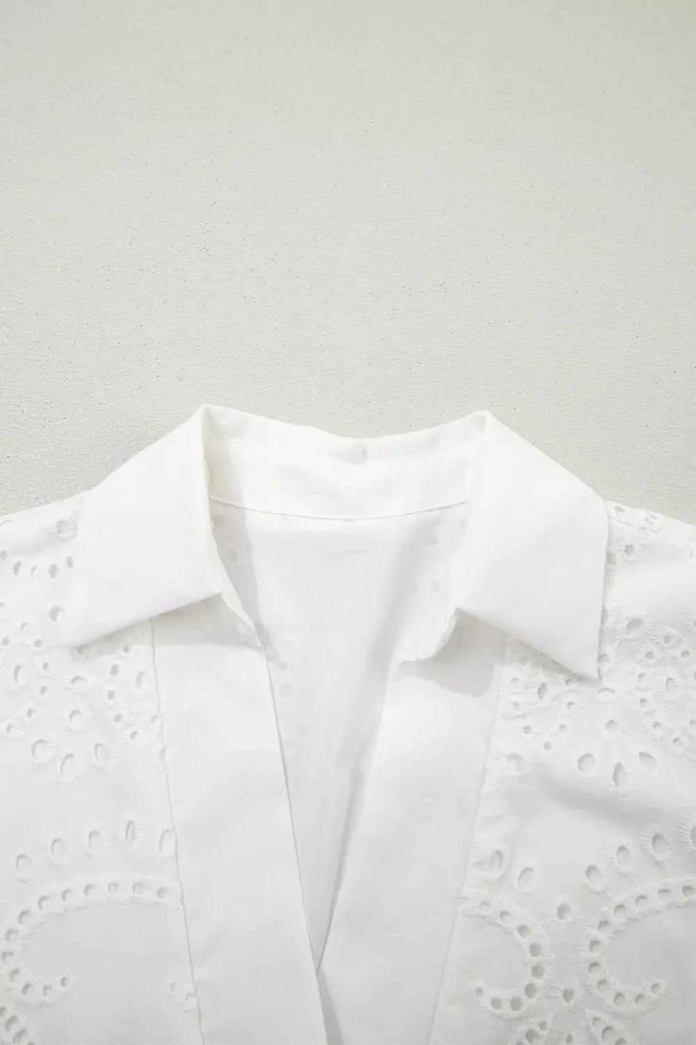Solid Color Eyelet Embroidered T Shirt Mini Dress