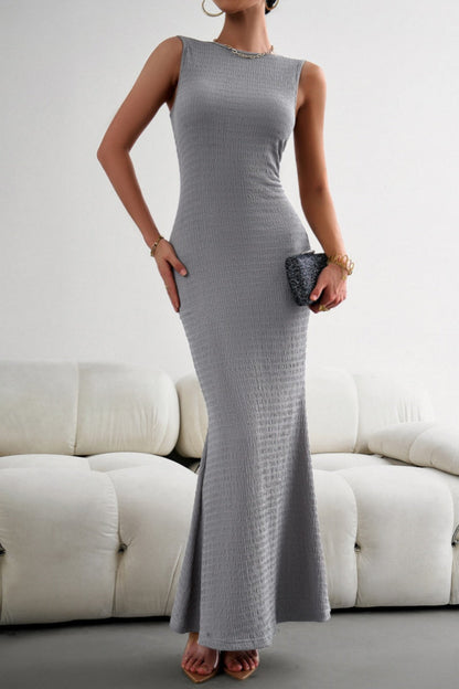 Casual Solid Basic O Neck Long Dresses