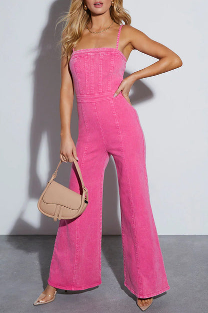 Casual Simplicity Solid Make Old Regular Jumpsuits