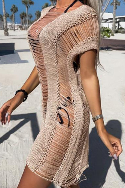 Sexy Solid See-through Swimwears Cover Up