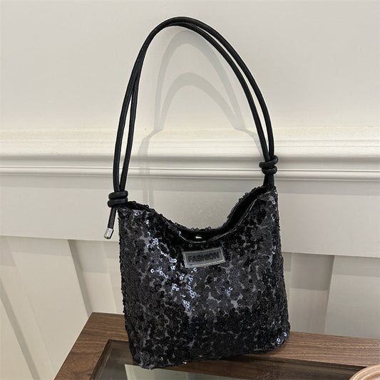 Daily Solid Sequins Bags Black One Size