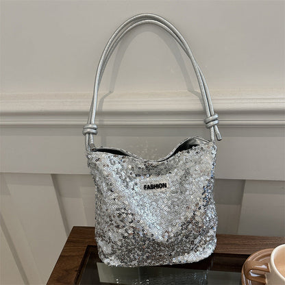 Daily Solid Sequins Bags Silver One Size