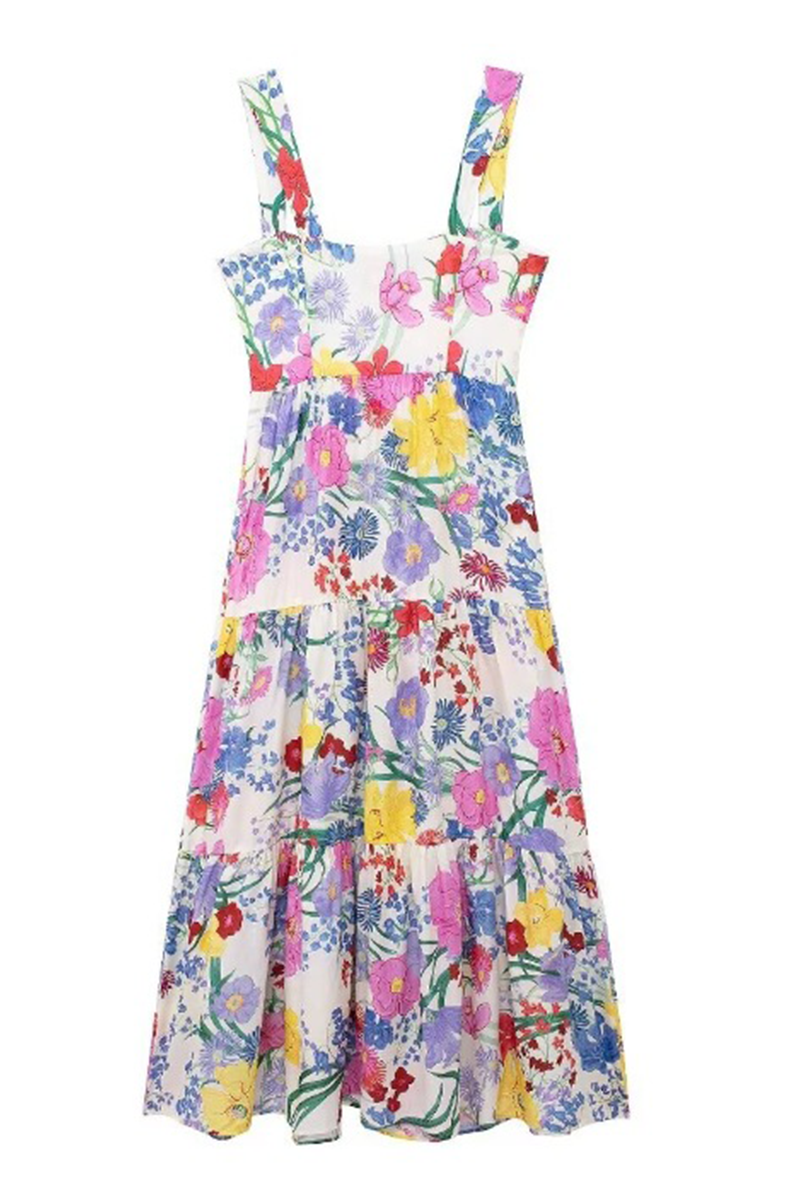 Casual Floral Print Patchwork Printed Dresses