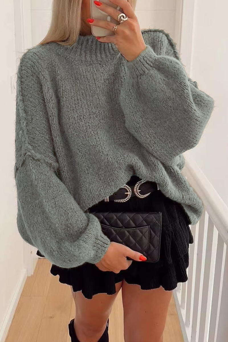 Casual Daily Solid Color O Neck Sweaters