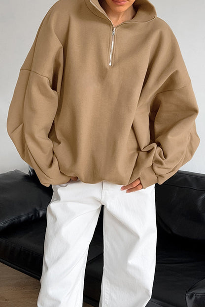 Casual Daily Solid Color Zipper Turndown Collar Tops