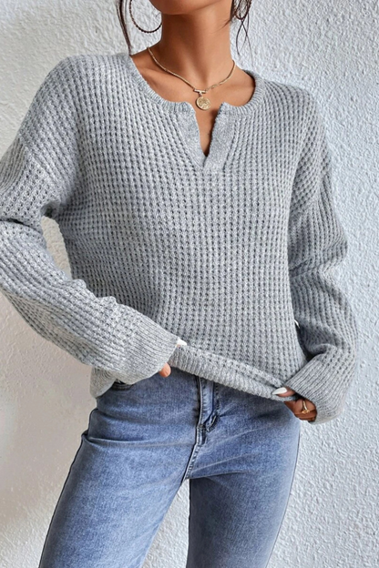 Casual Daily Solid Color Patchwork V Neck Tops