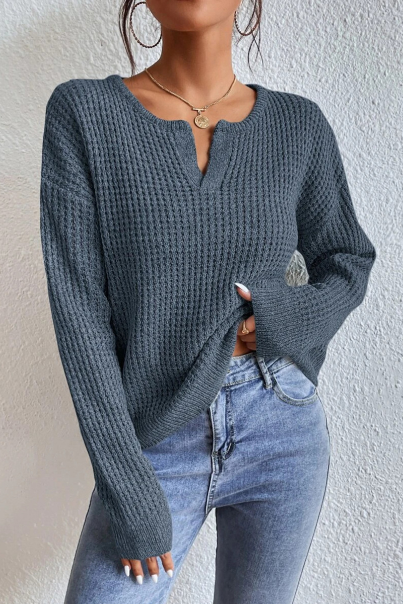 Casual Daily Solid Color Patchwork V Neck Tops