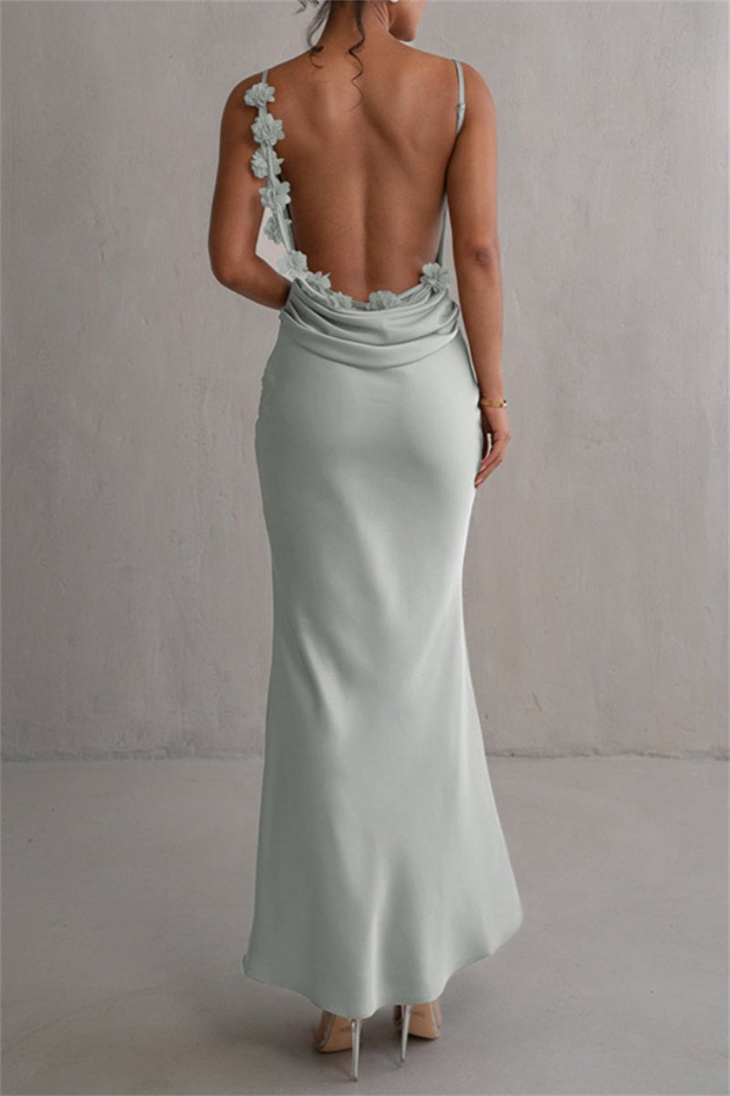 Sexy Formal Backless Spaghetti Strap Long Dresses