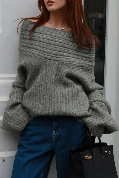 Casual Street Potholes Off Shoulder Sweaters(5 Colors)