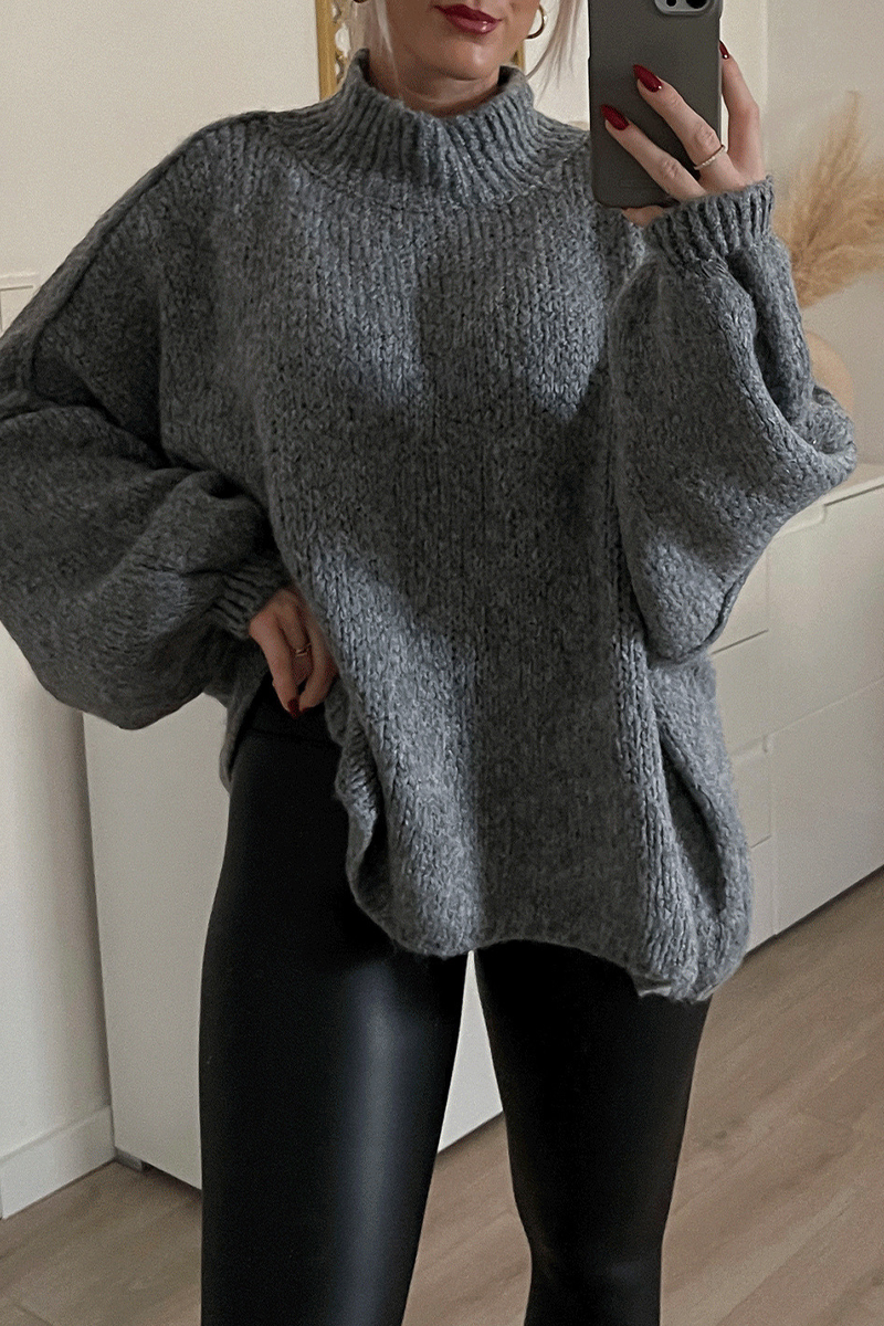 Casual Daily Solid Color Patchwork Weave Half A Turtleneck Tops