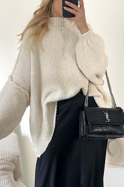 Casual Daily Solid Color Patchwork Weave Half A Turtleneck Tops