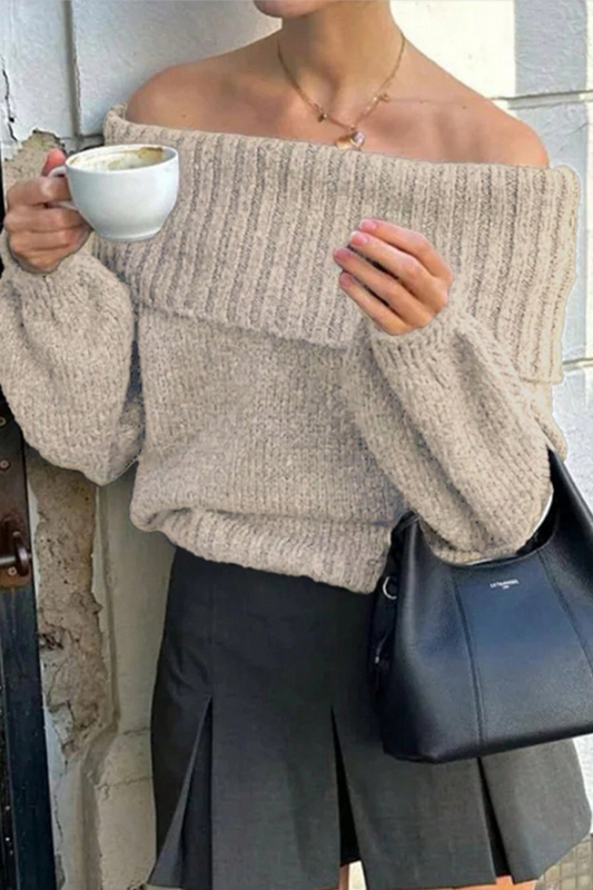 Sexy Solid Color Weave Off Shoulder Tops