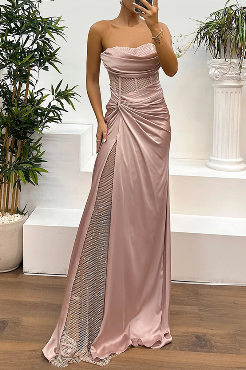 Sexy Prom Ruched Sequined Strapless Evening Dresses(5 Colors)