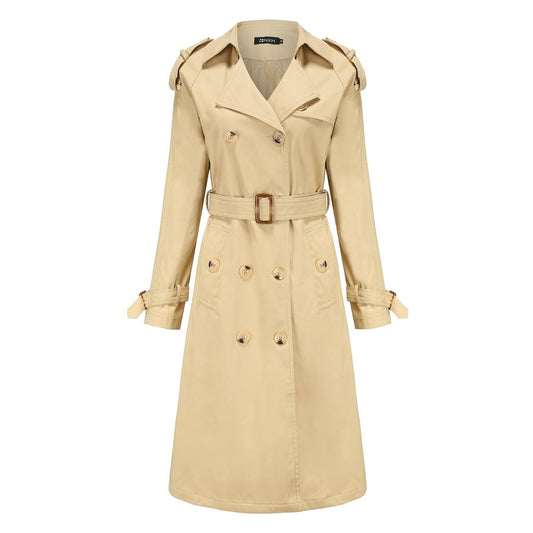 Long Waist Cotton Fashion Trench Coat