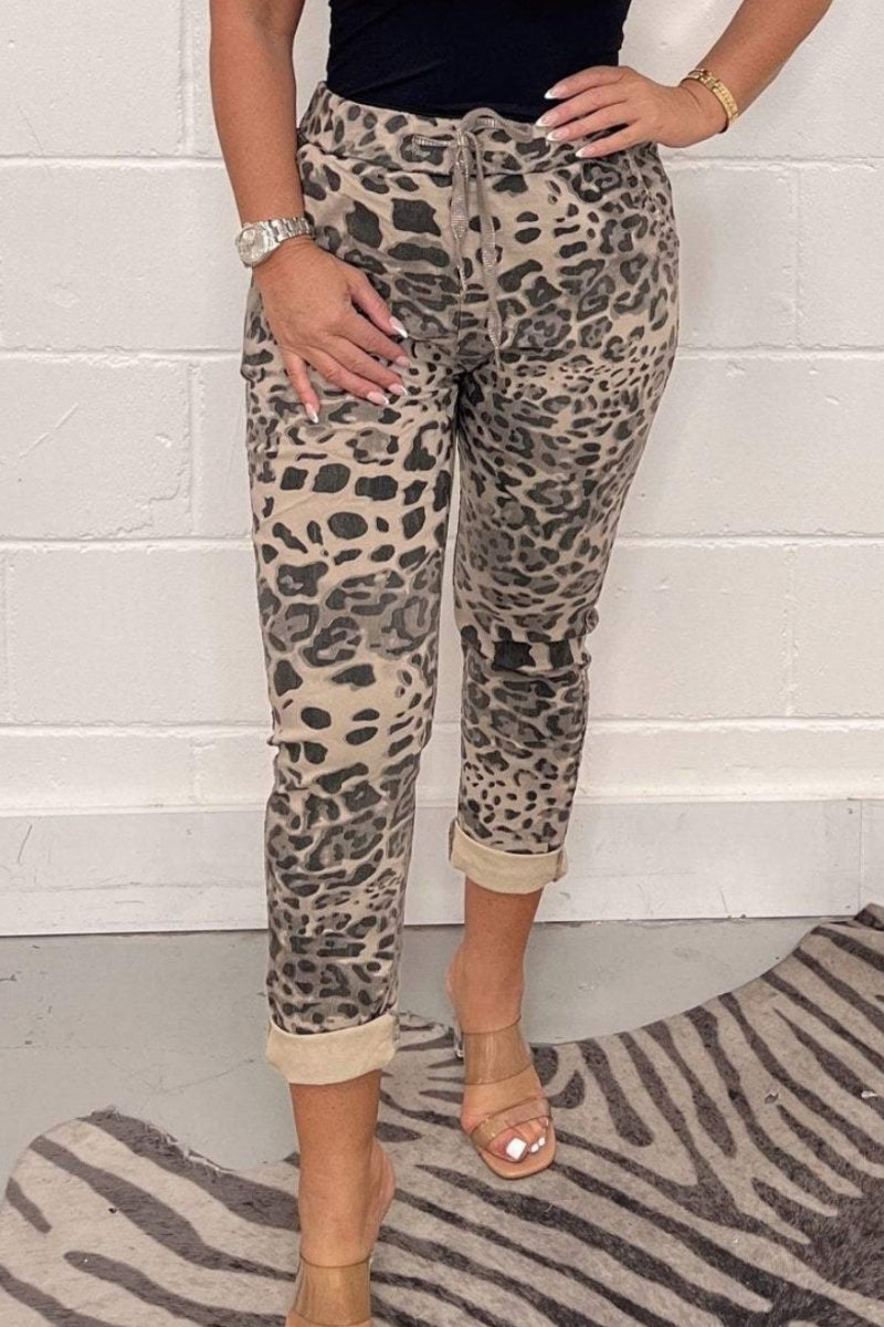 Casual Leopard Print Camouflage Print Basic Regular High Waist Conventional Full Print Bottoms