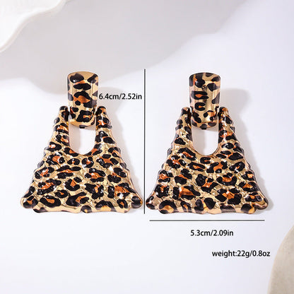 Daily Leopard Print Hollow Out Earrings