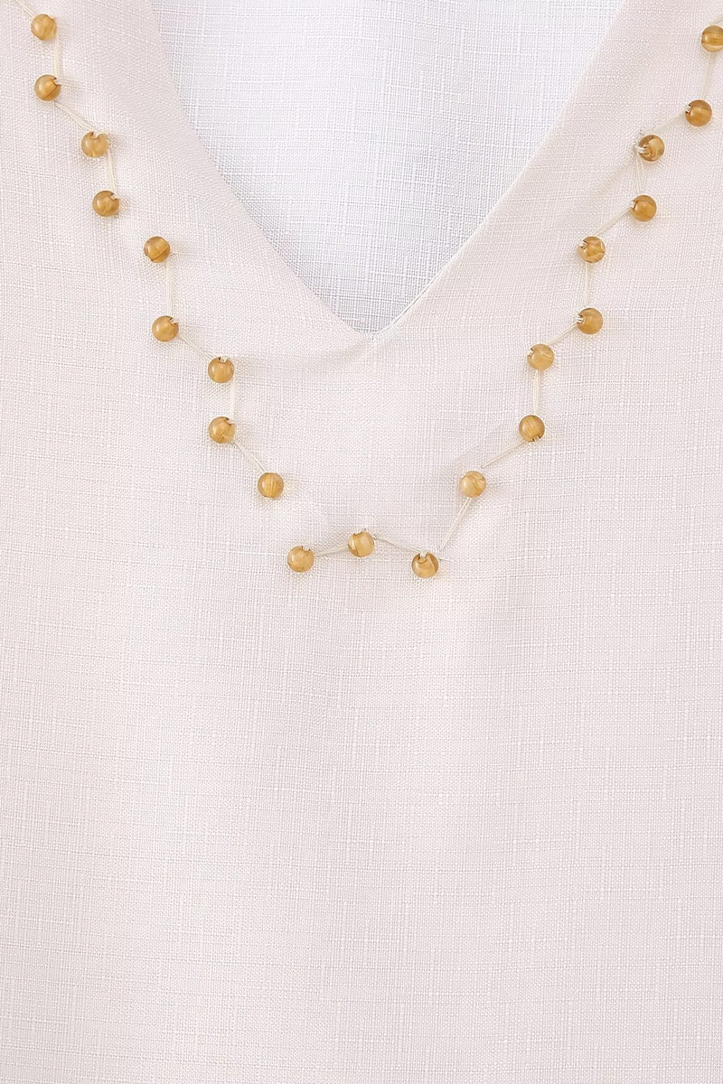 Robe trapèze élégante à imprimé floral, volants, col en V et perles