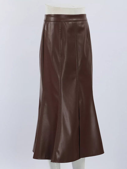 Slit Mermaid Midi Skirt
