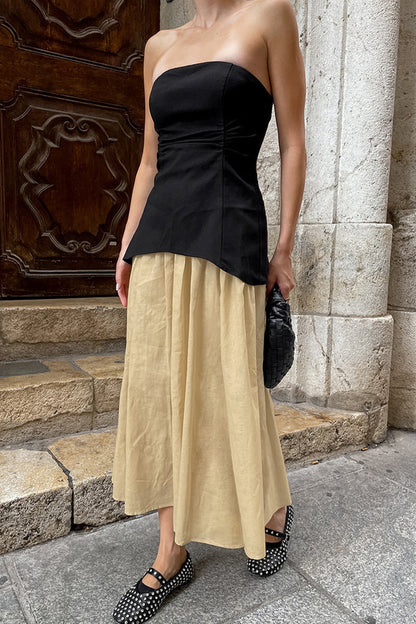 Ensemble deux pièces décontracté à fermeture éclair et sans manches, sans bretelles