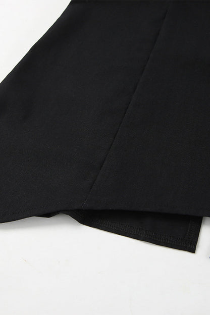 Ensemble deux pièces décontracté à fermeture éclair et sans manches, sans bretelles