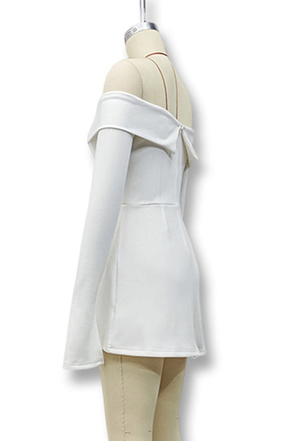 Robe trapèze sexy à épaules dénudées et patchwork (3 couleurs)