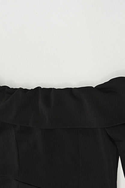 Robe trapèze sexy à épaules dénudées et patchwork (3 couleurs)