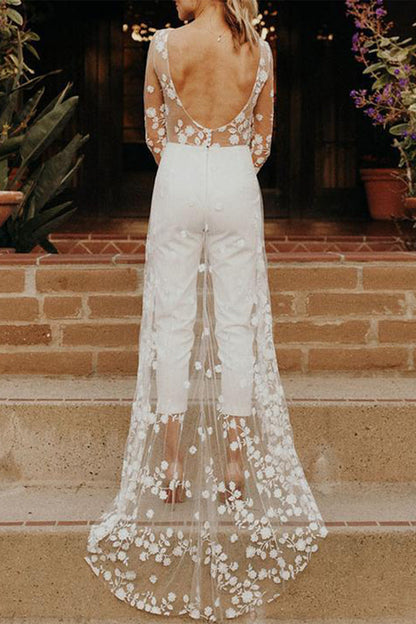 Combinaisons droites sexy en dentelle de couleur unie à col rond