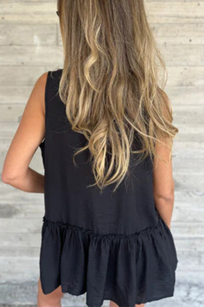 Chemisiers décontractés à col rabattu et à volants plissés à boutons (3 couleurs)