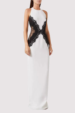 Sexy Solid Color Lace Up Backless Halter Long Dresses main image 1