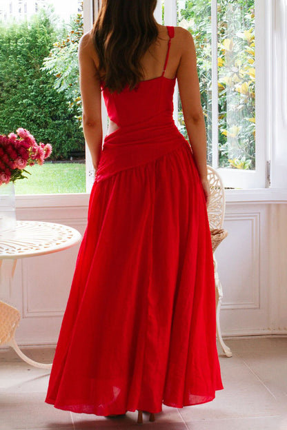 Sexy, einfarbige, ausgehöhlte, ärmellose Kleider mit V-Ausschnitt