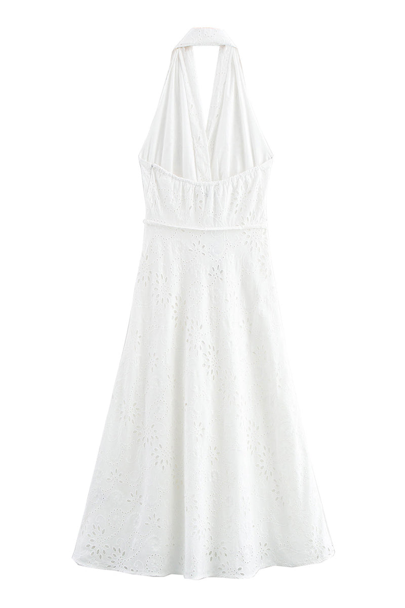 Robe sexy dos nu à cordon de serrage sans manches