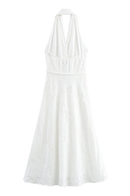 Robe sexy dos nu à cordon de serrage sans manches