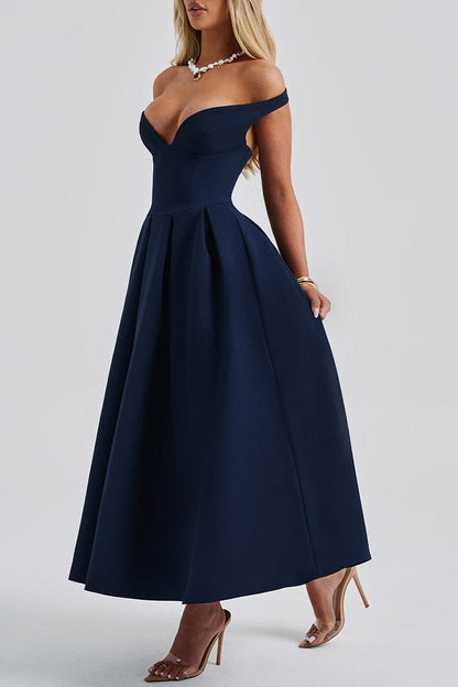 Robe de soirée sexy dos nu col V