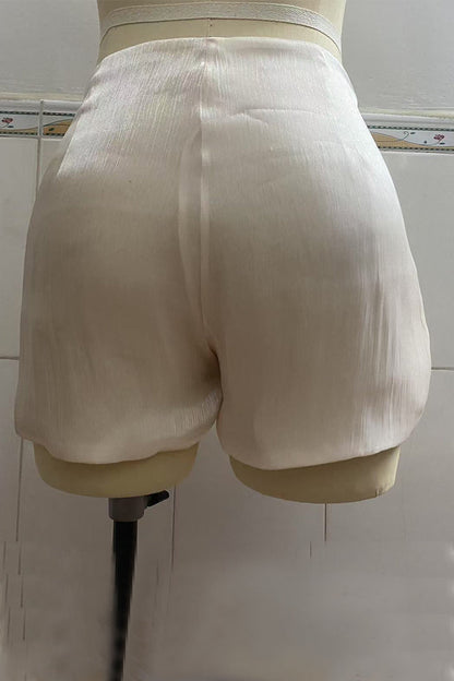 Ensemble deux pièces élégant à lacets, volants, col rond, manches longues