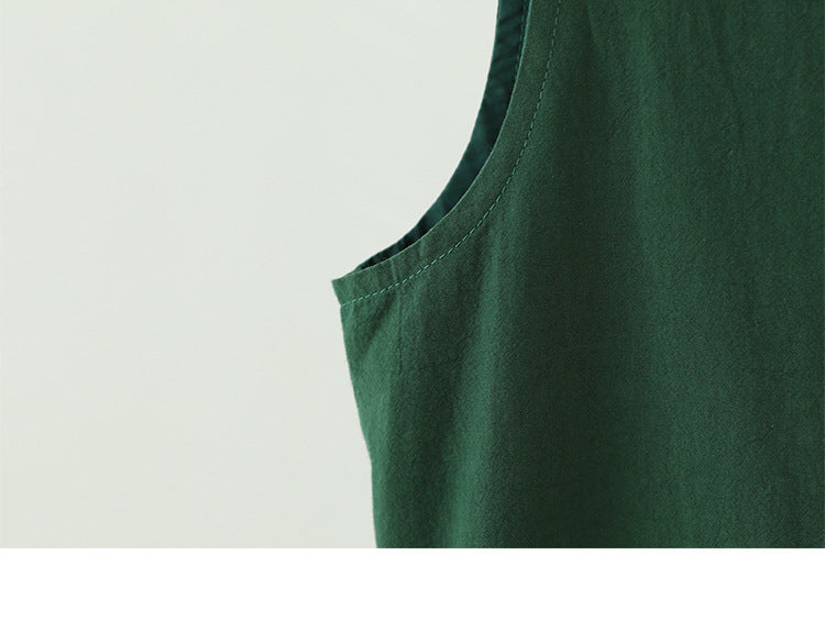 Summer Sleeveless French Green Dress