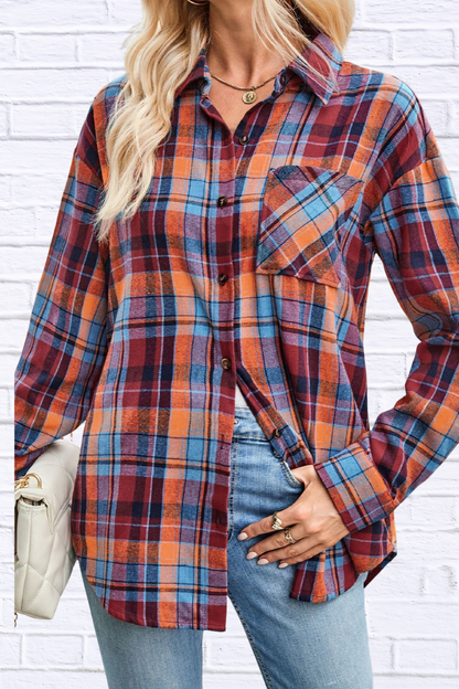 Plaid Button Up Long Sleeve Shirt