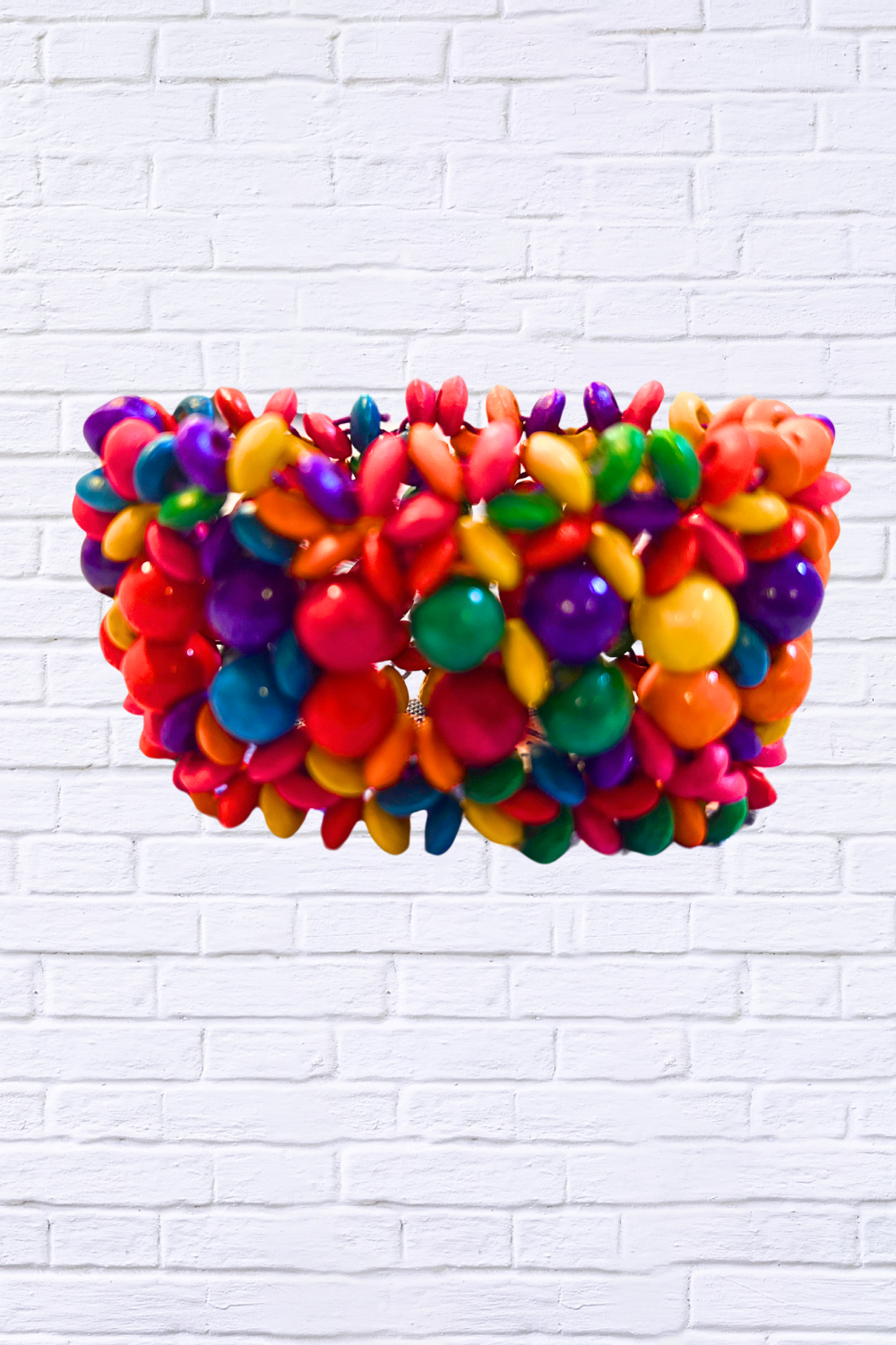 Boho Chic Vibrant Wooden Bead Stretch Bracelet