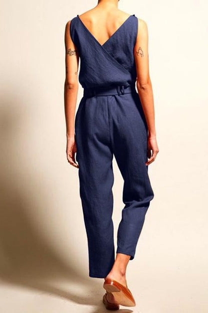 Rosiedress Josh V Neck Bow Knot Sleeveless Jumpsuit