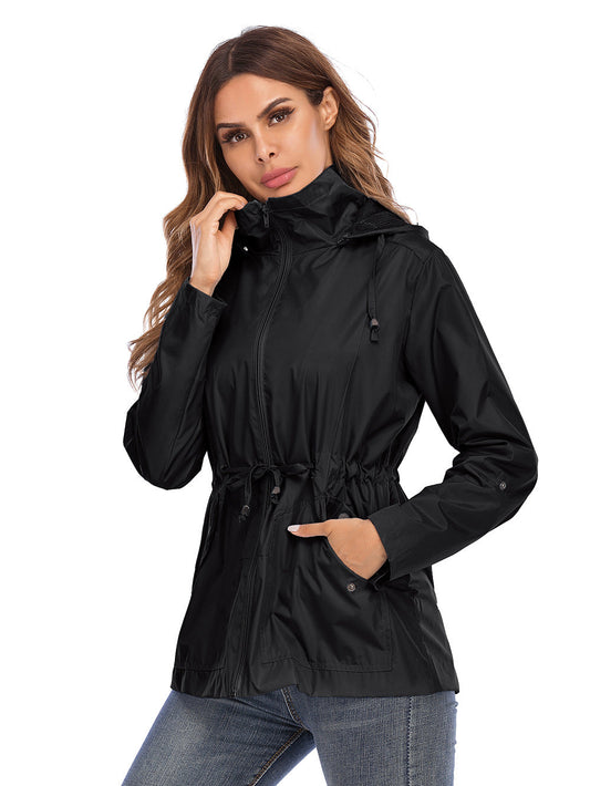 Mesh Breathable Rain Coat Hoodie