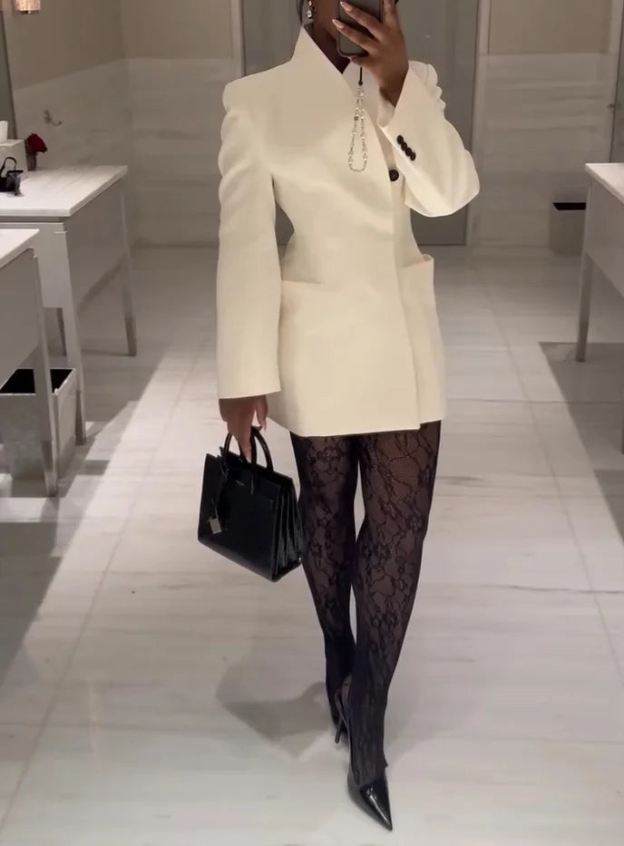 Women's solid color suit dress