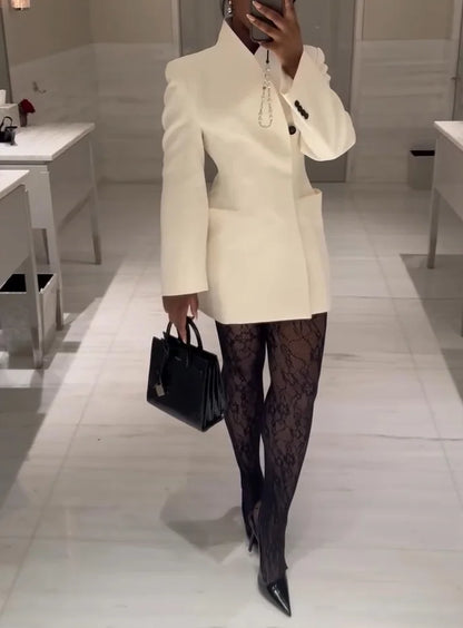 Women's solid color suit dress