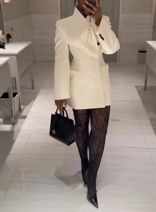 Robe tailleur de couleur unie pour femme