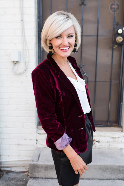 Pleuche Slim Fit Blazer