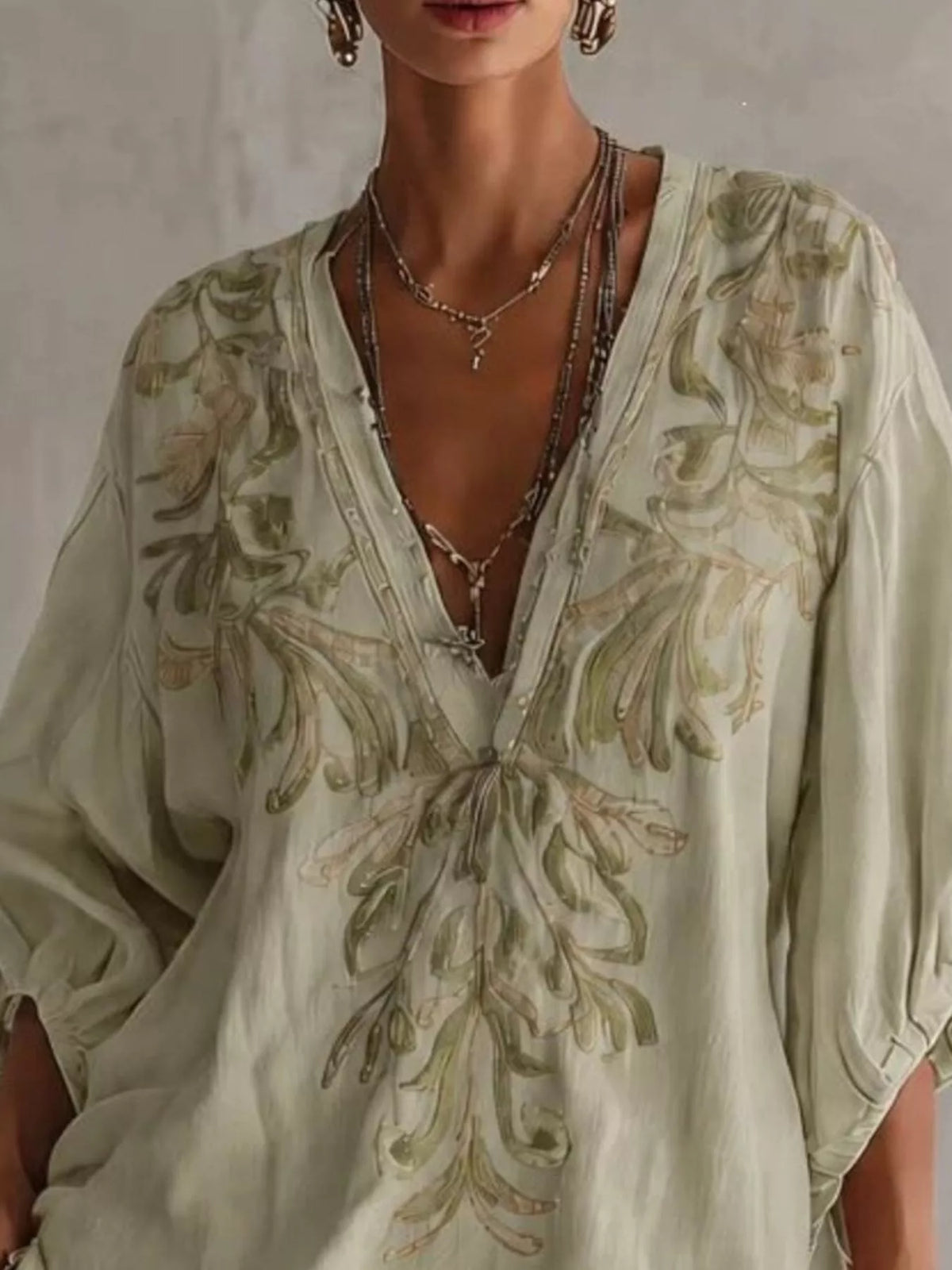 Full Size Embroidered V-Neck Mini Dress Plus Size