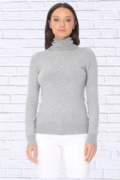 Turtleneck Spandex Stretch Pullover Sweater