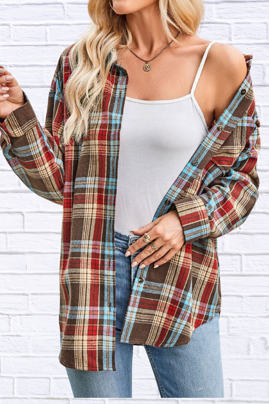 Plaid Button Up Long Sleeve Shirt