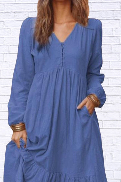 Plus Size V-Neck Tiered Maxi Dress | Flowy & Chic