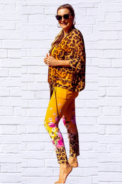 Daniela Sienna print stretch knit leggings